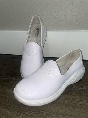 Hawkwell White Slip-On Perforated Comfort Sneakers